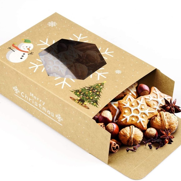 Christmas Cookie Boxes, 16 Pack Bulk Kraft Paper Boxes - Picture 2 of 2